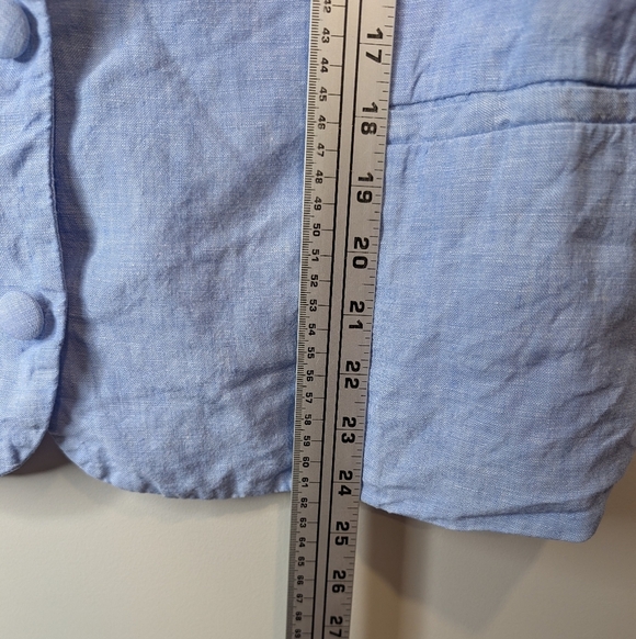 J Crew Scoopneck Linen Blend Vest Top French Blue Women's Size 18 Plus - Picture 7 of 9